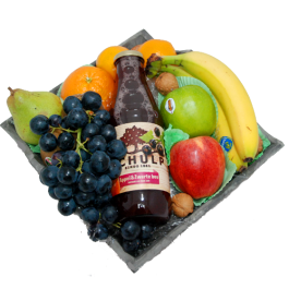 Fruit bowl delicious fresh fruit and juice