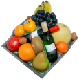 All fruit baskets - Fruit bowl with two bottles of wine