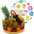 All fruit baskets - Fruit basket with to cheer you balloon