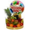 All fruit baskets - Fruit basket with a welkom home balloon
