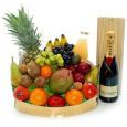 All fruit baskets - Fruit basket with a bottle Mo&euml;t & Chandon
